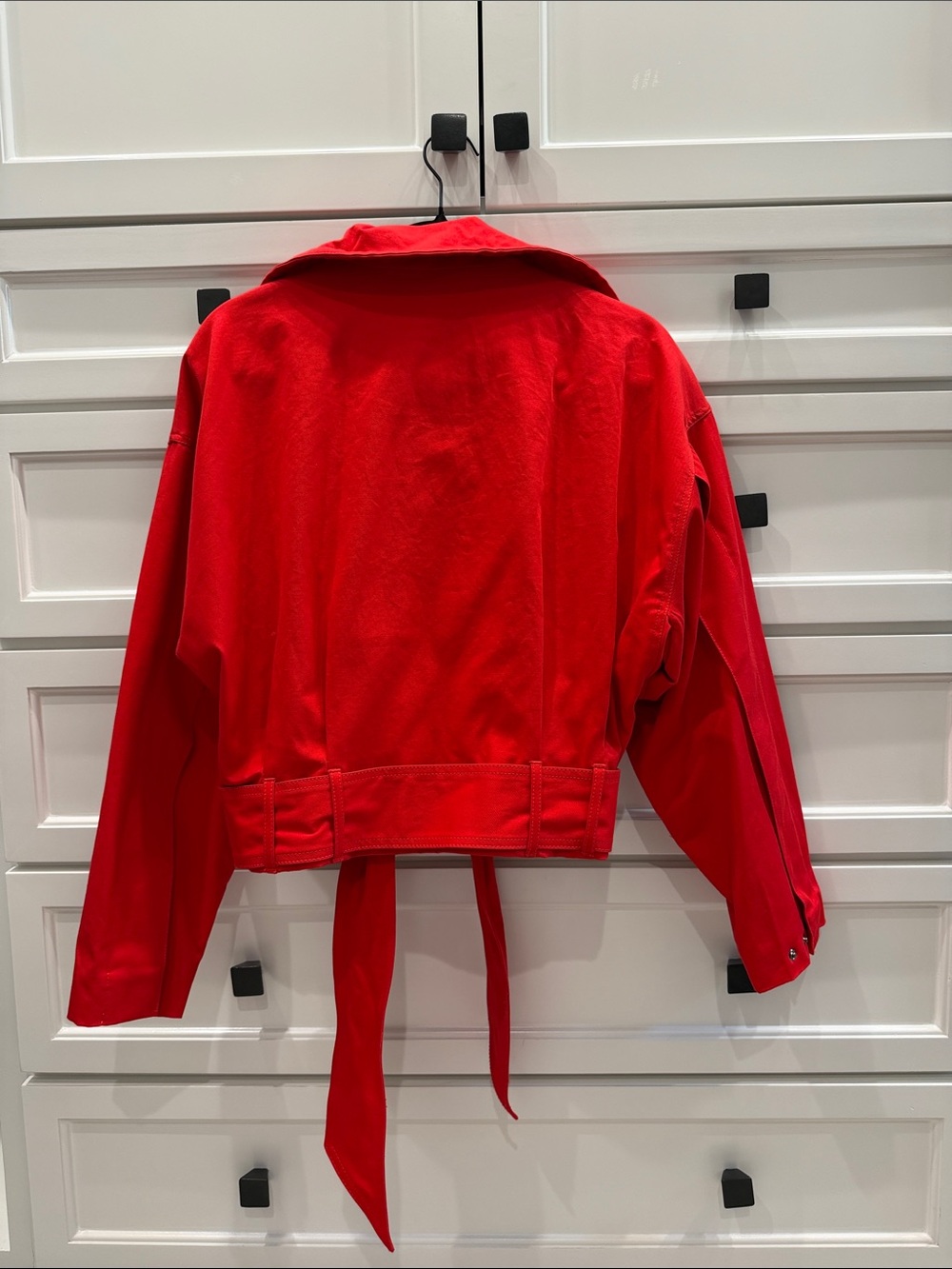 BNWT Zara Red High-Neck Belted Bomber Jacket - Picture 3 of 4
